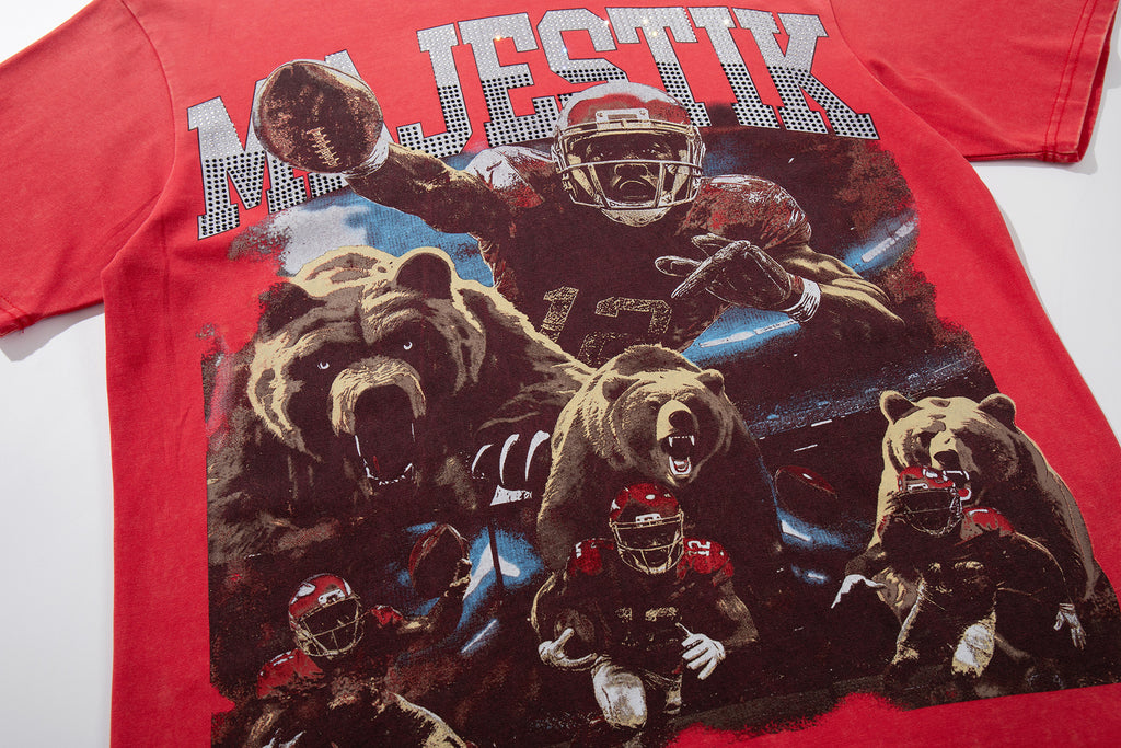 MAJESTIK Tour Bears Vintage Graphic T‑Shirt