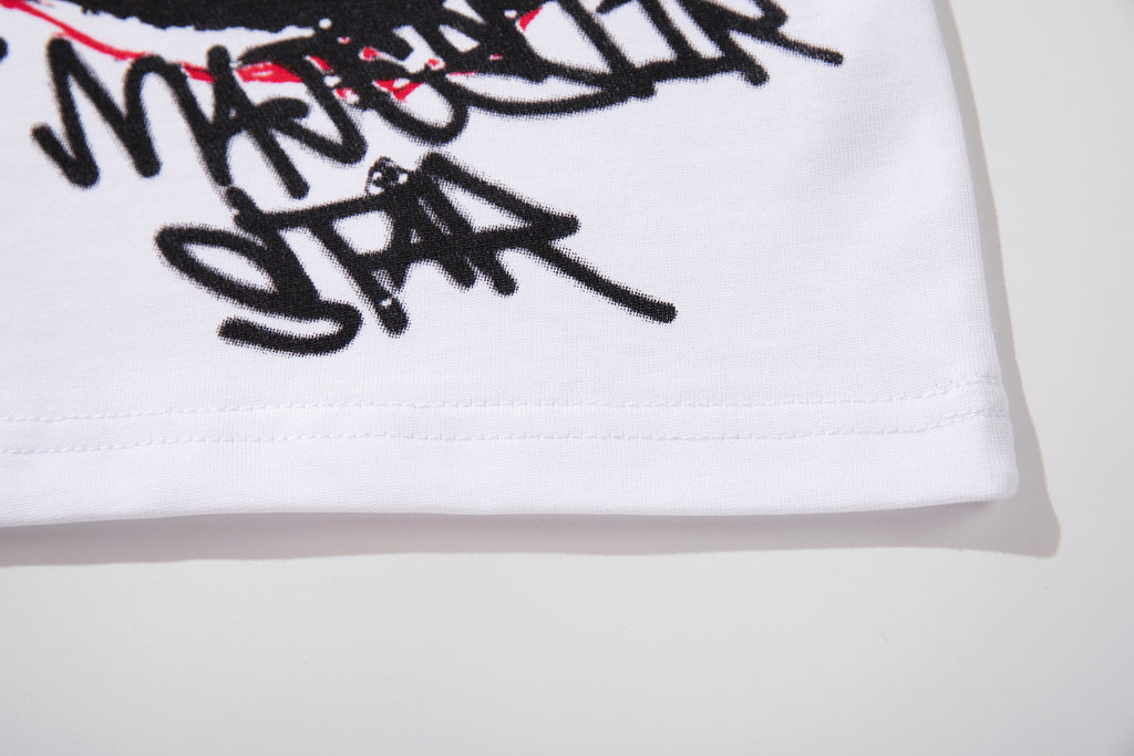 MAJESTIK Green Monster Graffiti Double‑Sided Graphic T‑Shirt