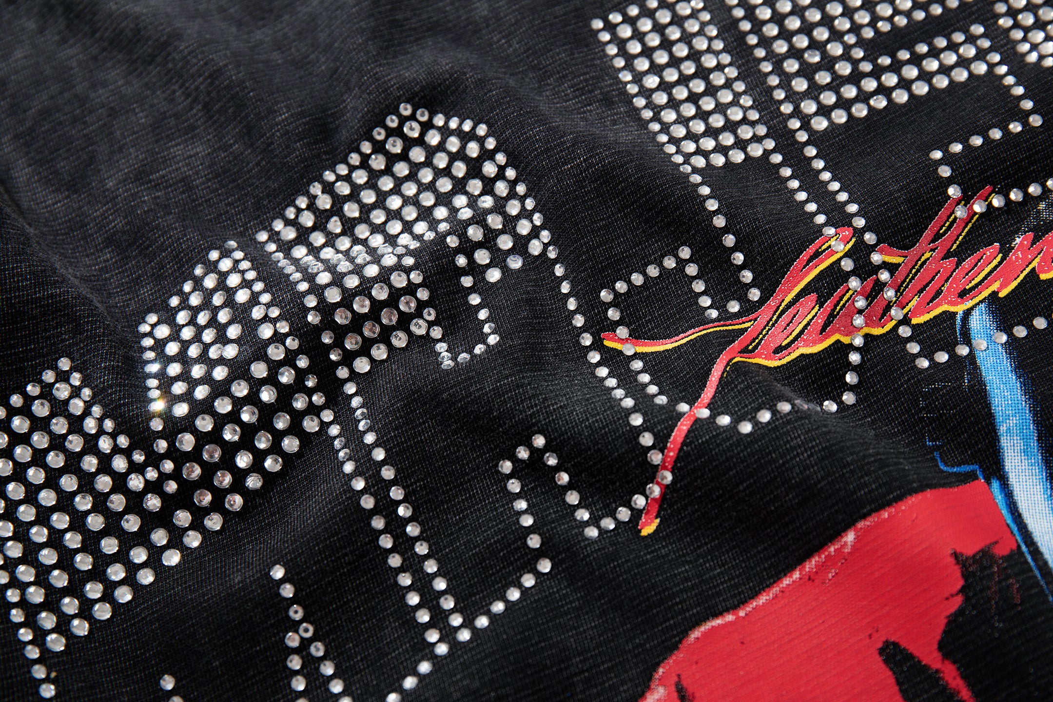 MAJESTIK Skeleton DJ Vintage Washed Double‑Sided Graphic T‑Shirt