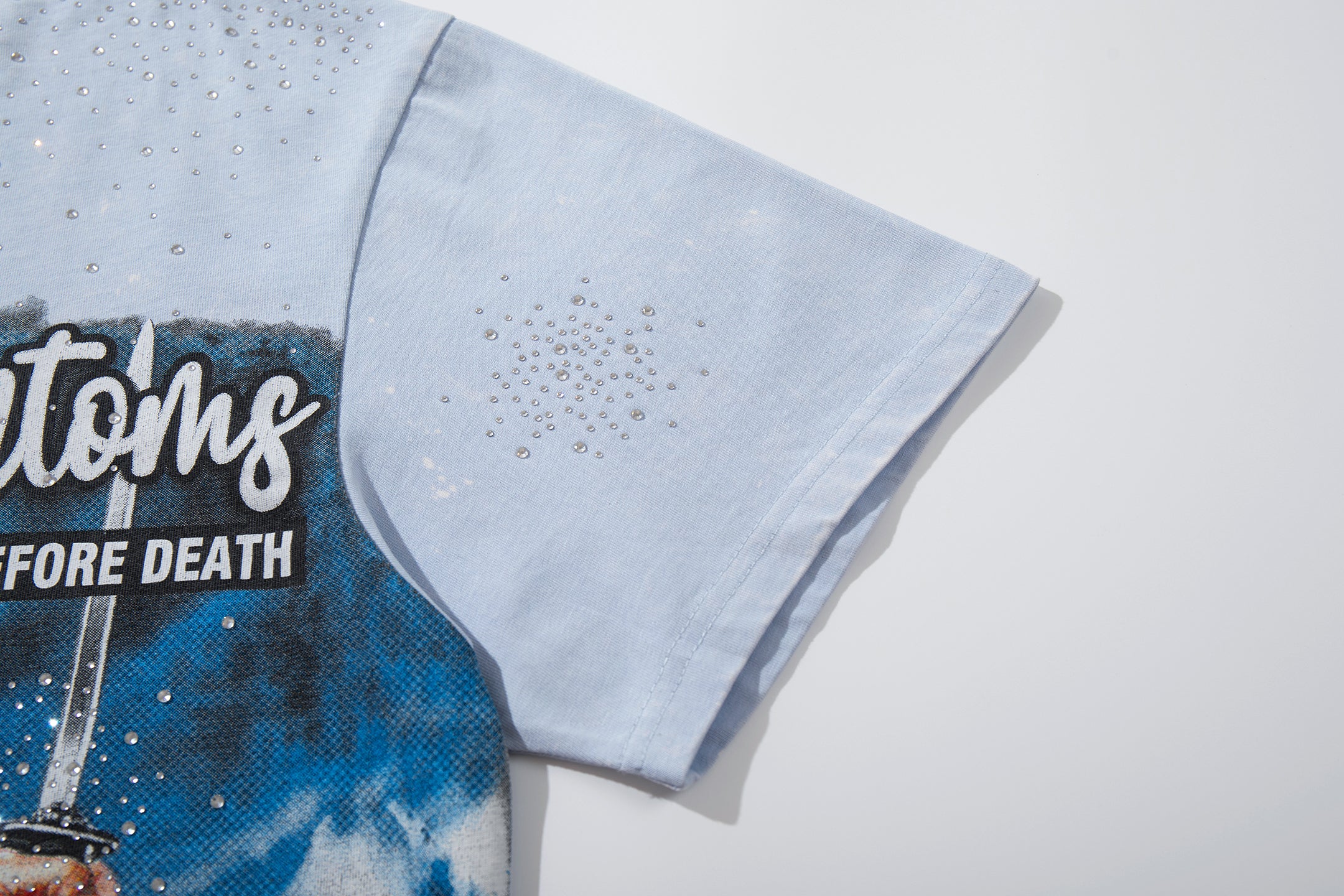 MAJESTIK Phantoms 199x Vintage Light Blue Double‑Sided T‑Shirt