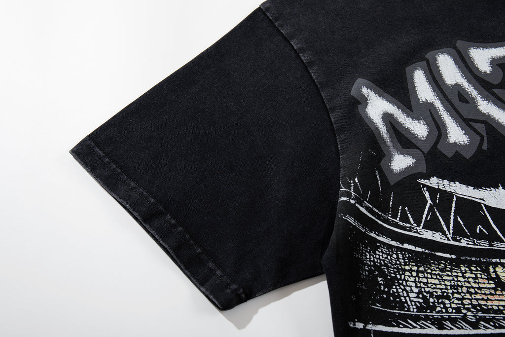 MAJESTIK Bulldog Vintage Graphic T‑Shirt