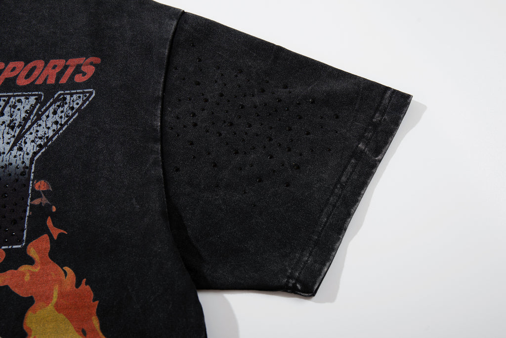 MAJESTIK Motosports 00 Champions Vintage Black Double‑Sided T‑Shirt