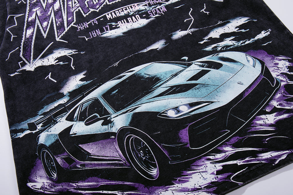 MAJESTIK Metal Concert Sports Car Double‑Sided Vintage T‑Shirt