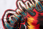 MAJESTIK Fire Skull Lightning Vintage Graphic T‑Shirt