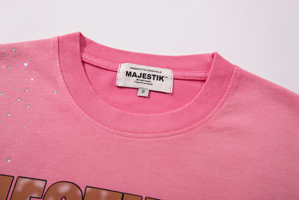 MAJESTIK Soul Light In Darkness Pink Vintage T‑Shirt
