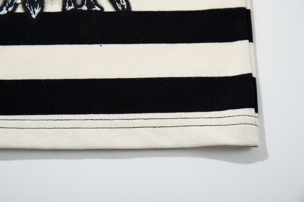 MAJESTIK Striped Half‑Zip Portrait Polo Short‑Sleeve Shirt