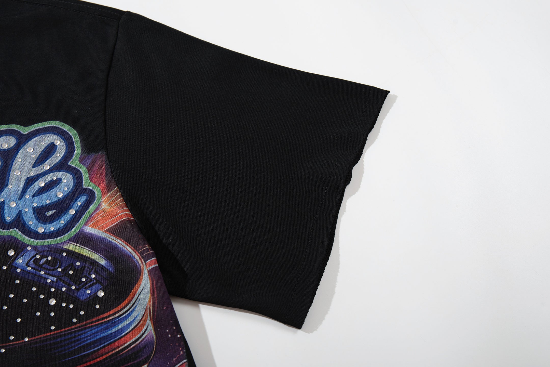 MAJESTIK Eagle Monster Graphic Black T‑Shirt
