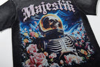 MAJESTIK Floral Astronaut Double‑Sided Vintage T‑Shirt