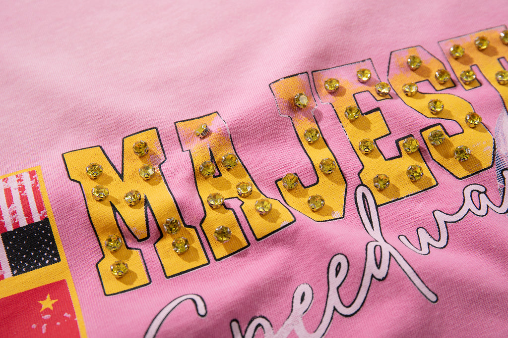 MAJESTIK Moto Racing Vintage Pink T‑Shirt