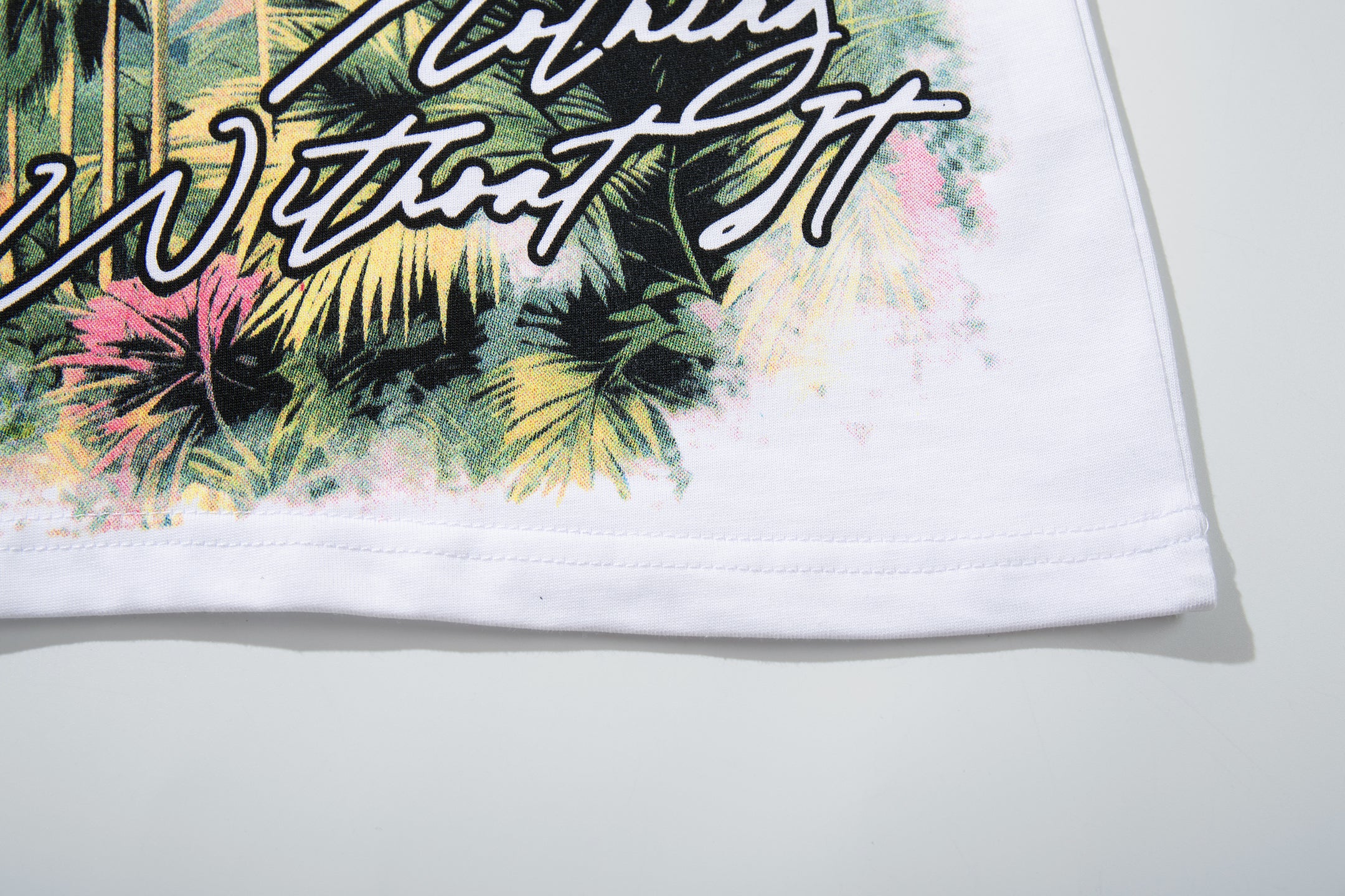 MAJESTIK Tropical Skull Double‑Sided Graphic T‑Shirt