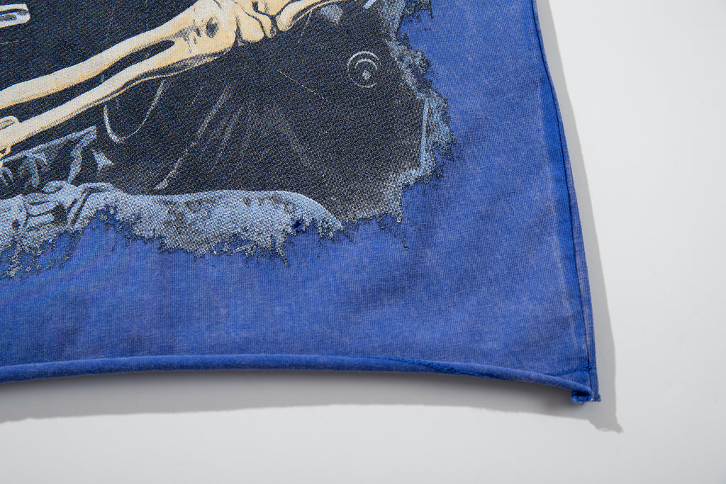 MAJESTIK Department Skeleton Driver Double‑Sided Vintage T‑Shirt