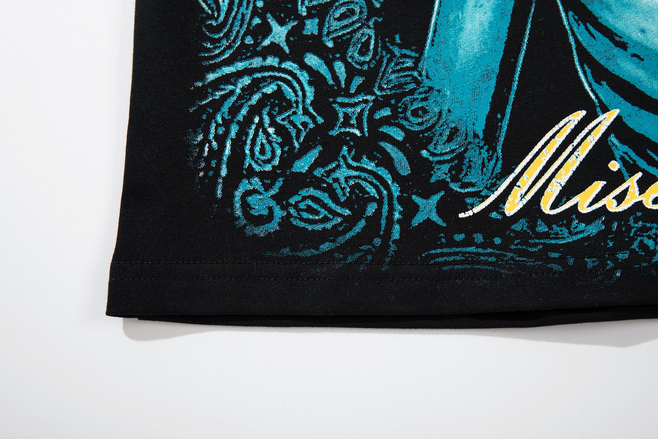MAJESTIK Alien Skull Angel Sword Double‑Sided Graphic T‑Shirt