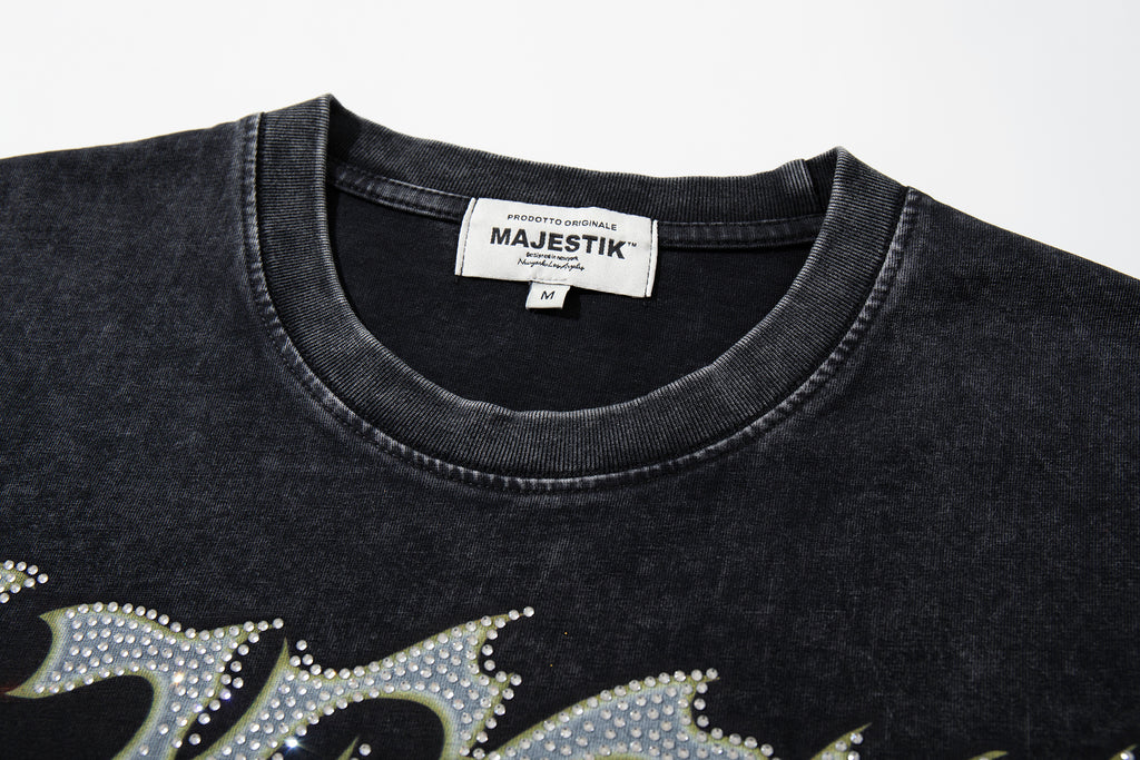 MAJESTIK Trophy Champion Skeleton Double‑Sided Vintage T‑Shirt