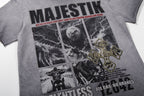 MAJESTIK Relentless Cross Wings Vintage T‑Shirt