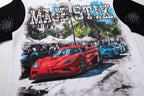 MAJESTIK Sports Car Graphic Quarter‑Zip Polo Shirt