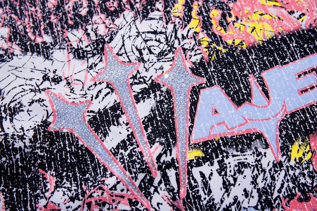 MAJESTIK Fearless Graffiti Chaos Double‑Sided Vintage T‑Shirt