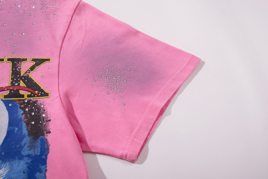 MAJESTIK Western Cowboy Vintage Pink T‑Shirt