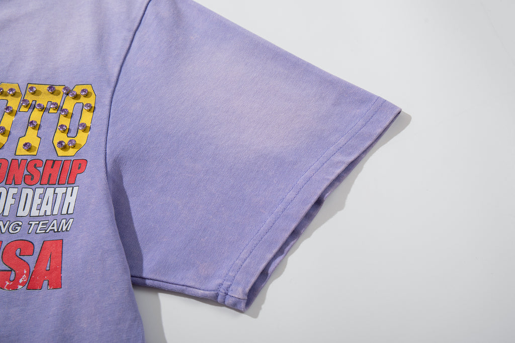 MAJESTIK Moto Racing Vintage Purple T‑Shirt