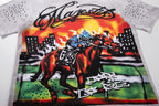MAJESTIK Horse‑Racing Double‑Sided Graphic T‑Shirt