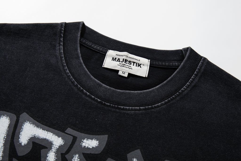 MAJESTIK Bulldog Vintage Graphic T‑Shirt