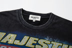 MAJESTIK Motocross Racing Vintage Black Double‑Sided T‑Shirt