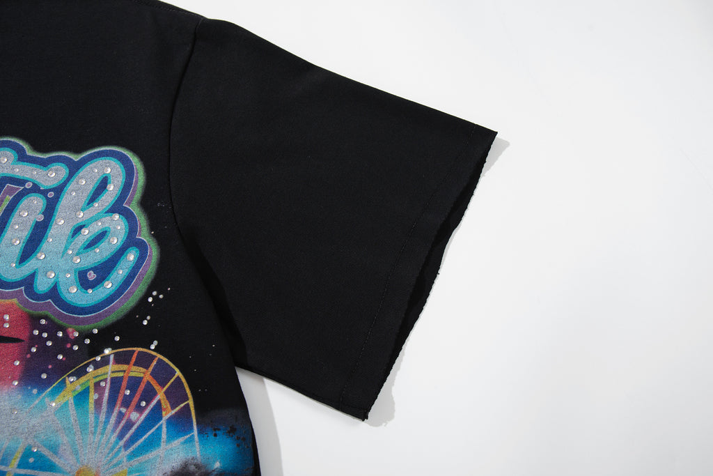 MAJESTIK Neon Sports Car City Vintage T‑Shirt