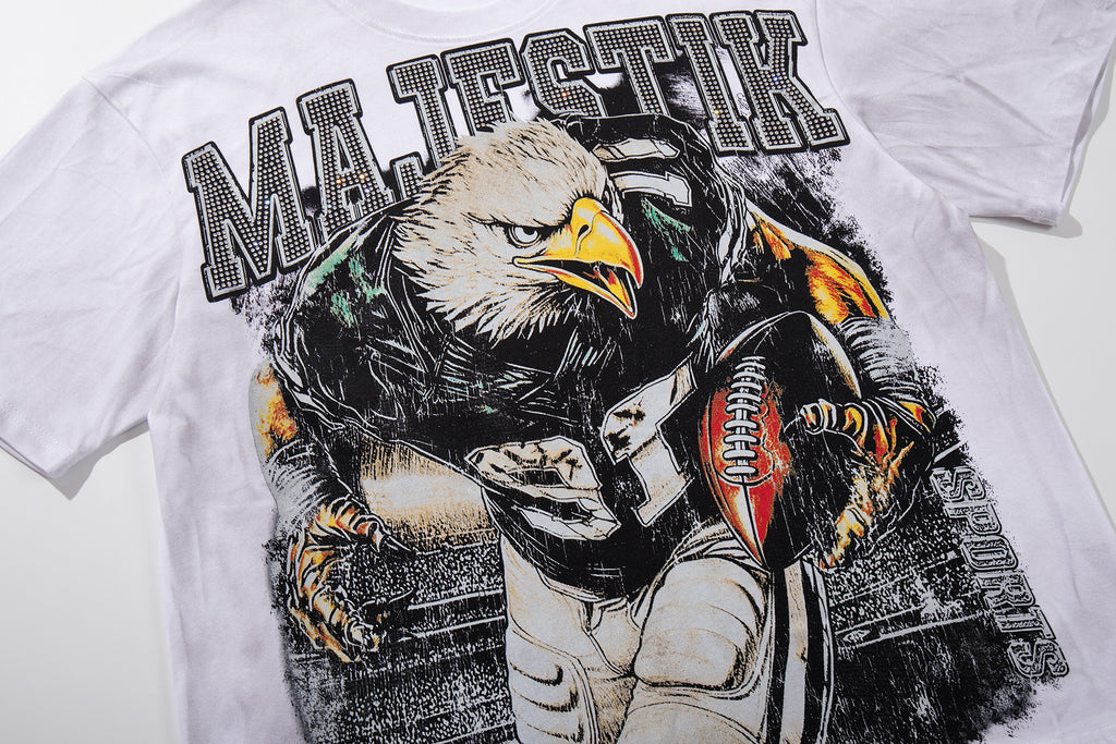 MAJESTIK Eagle Football Double‑Sided Vintage T‑Shirt