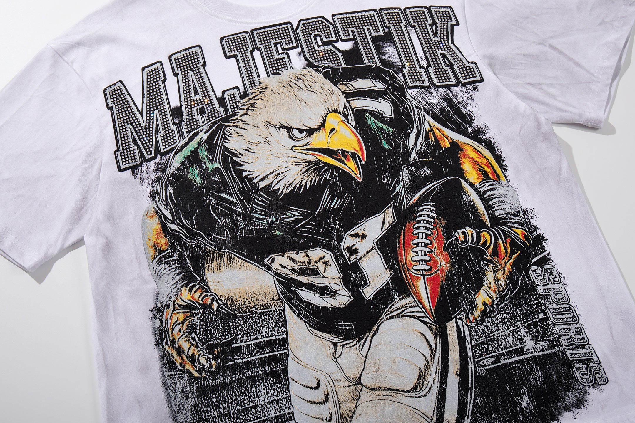 MAJESTIK Eagle Football Double‑Sided Vintage T‑Shirt