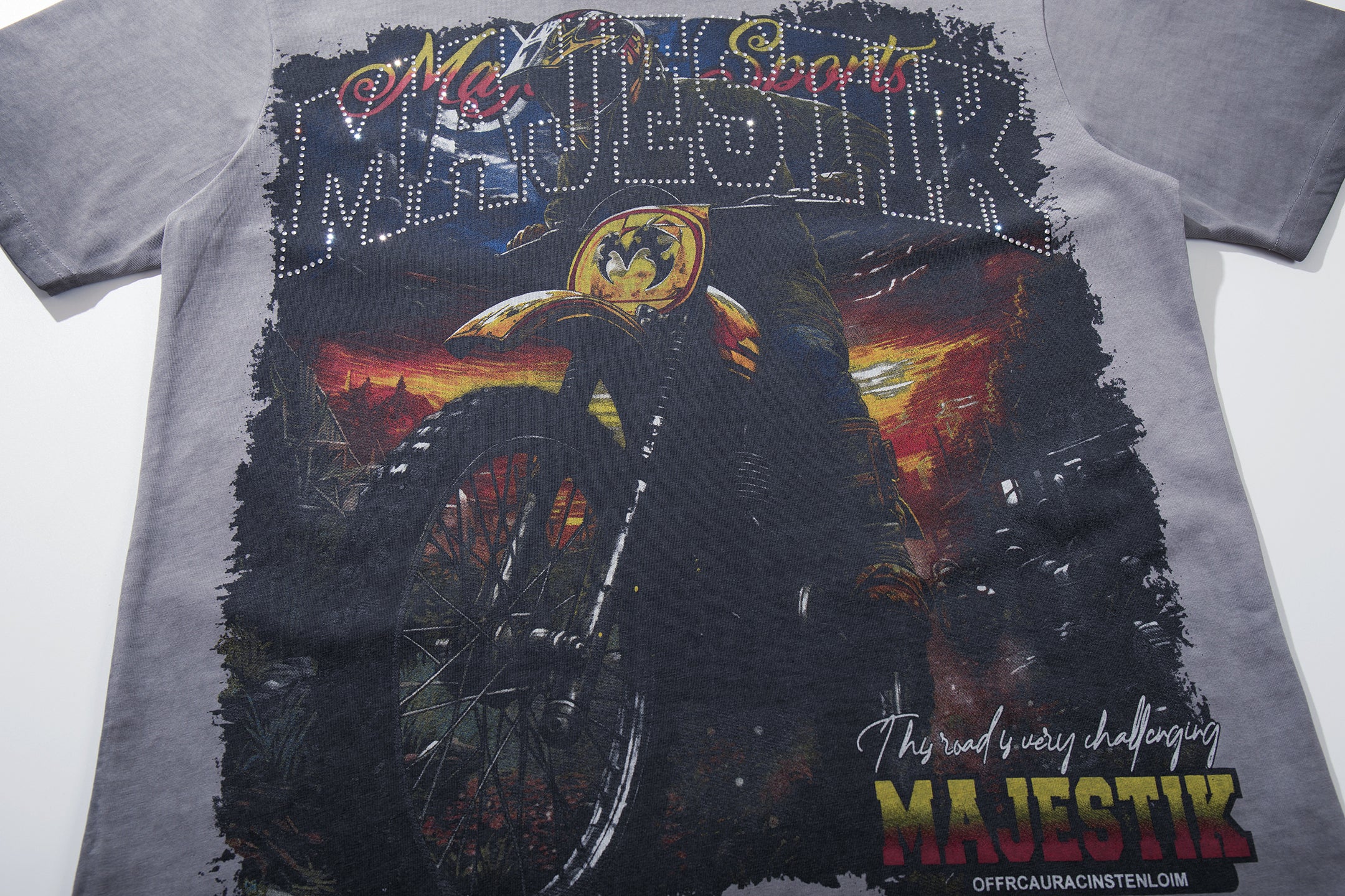MAJESTIK Dirt Bike Vintage Graphic T‑Shirt