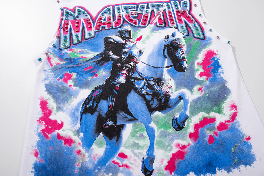 MAJESTIK Cowboy Horse Graphic Tank Top