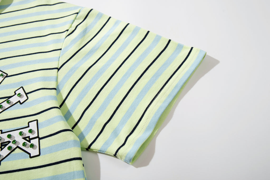 MAJESTIK XX Global Striped Half‑Zip Polo T‑Shirt
