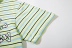 MAJESTIK XX Global Striped Half‑Zip Polo T‑Shirt