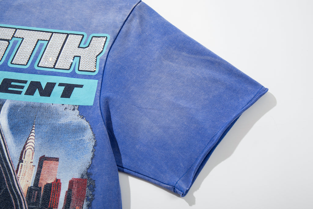 MAJESTIK Department Skeleton Driver Double‑Sided Vintage T‑Shirt
