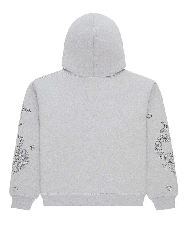 Sp5der Beluga Rhinestone Hoodie Heather Grey Main Image