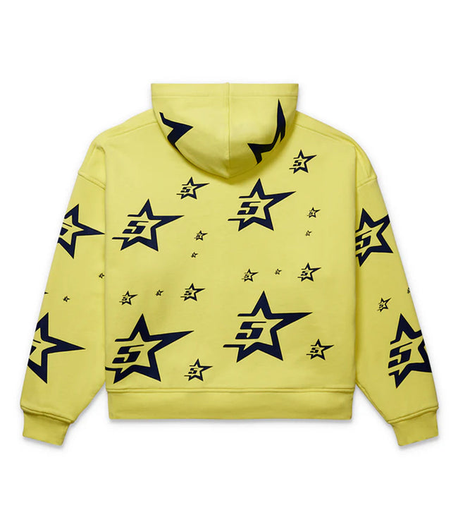 Sp5der 5star Double Layer Zip-Up Hoodie Yellow Main Image