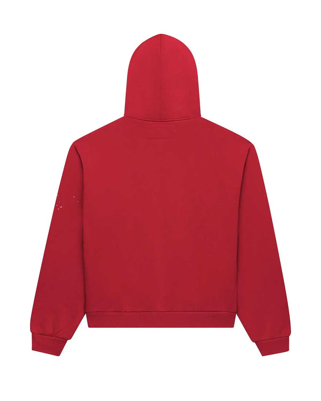 Sp5der Angel Number Zip Up Hoodie Merlot Main Image
