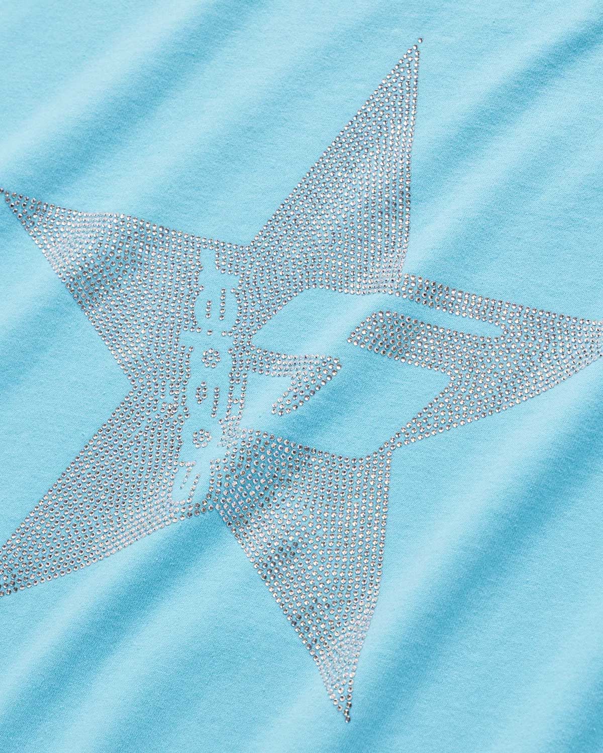 Sp5der Big 5 Star Rhinestone Tee Light Blue