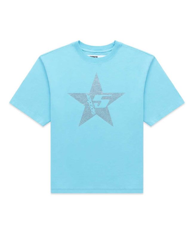 Sp5der Big 5 Star Rhinestone Tee Light Blue Hover Image