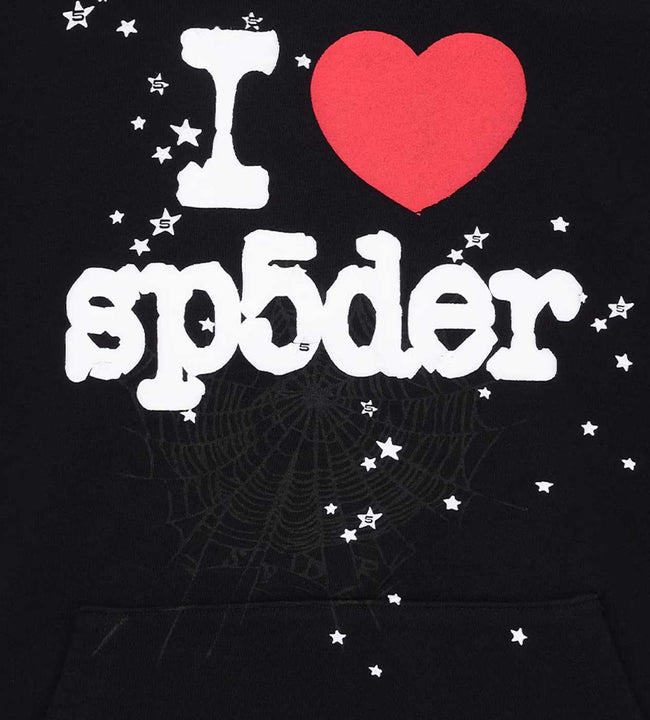 Sp5der I Heart Sp5 Hoodie Black Main Image