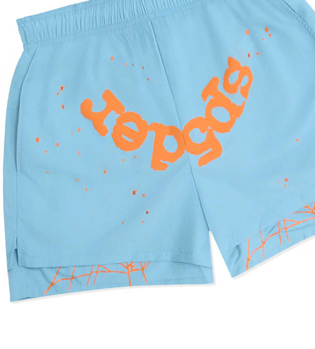 Sp5der Light Blue OG Web Double Layer Short Main Image
