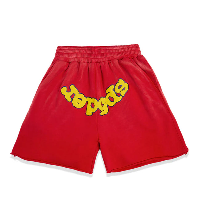 Sp5der OG Logo Sweat Shorts Red Hover Image