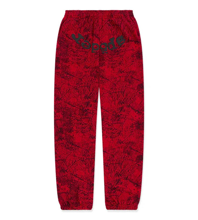 Sp5der OG Tree Camo Sweatpants Red Hover Image