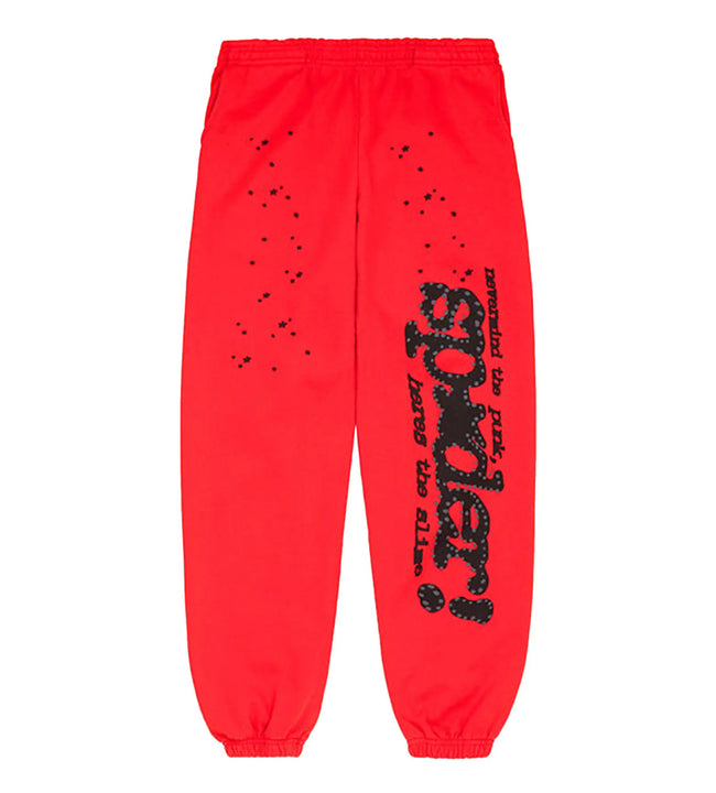Sp5der P*nk V2 Sweatpants Red Hover Image