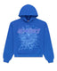 Sp5der Rhinestone Punk V2 Hoodie Blue