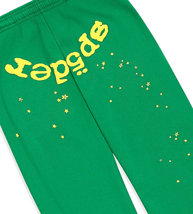 Sp5der Star OG Web V2 Sweatpants Green Main Image