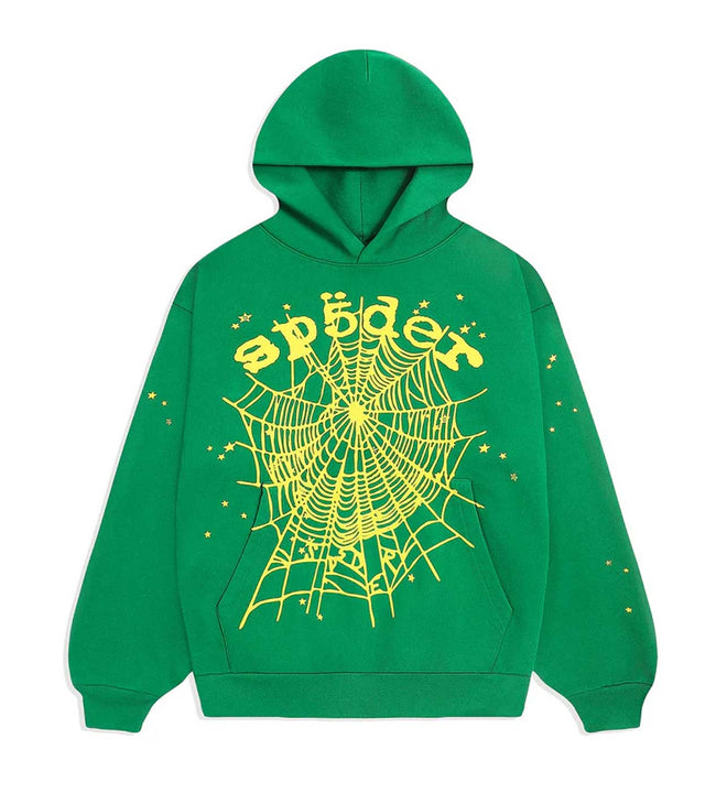 Sp5der Star OG Web v2 Hoodie Green Hover Image