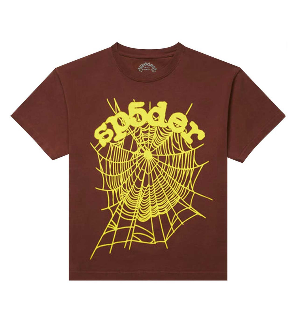 Sp5der Worldwide OG Web Tee Brown