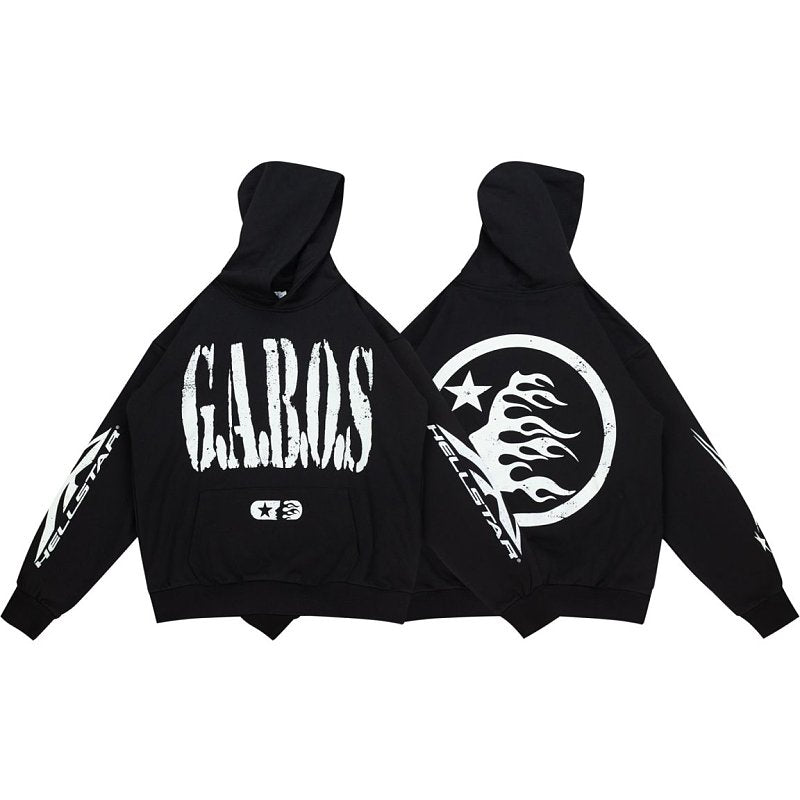 Hellstar Gabos Double‑Sided Print Black Hoodie
