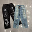 MIXED EMOTION Graffiti‑Print Straight‑Leg Jeans