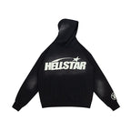 Hellstar Classic Logo Flame Sleeve Black Hoodie